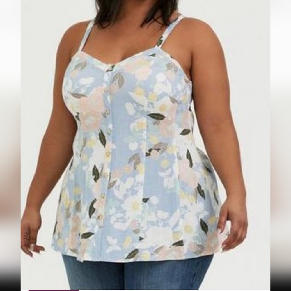 TORRID Floral Blue Women's Top